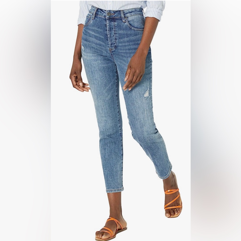 Kut From The Kloth Rosa High Rise Crop Ankle Vintage Straight Leg Blue Jeans 14